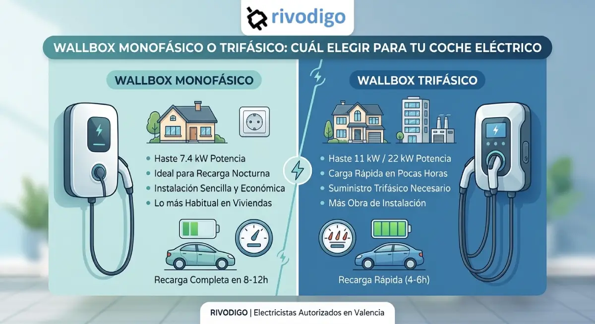 Wallbox monofásico o trifásico - cuál elegir